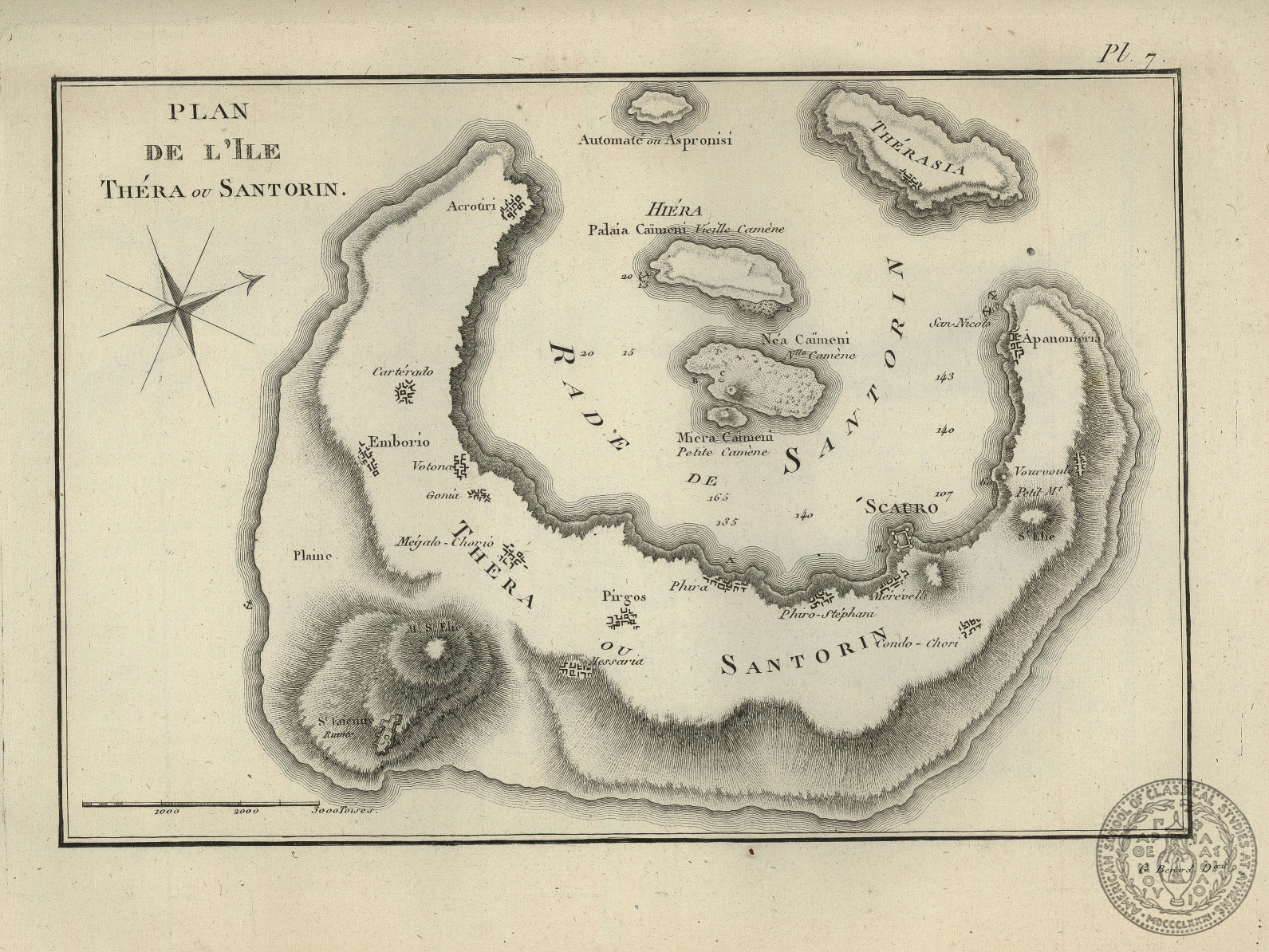 Plan de l' Isle Thera ou Santorin